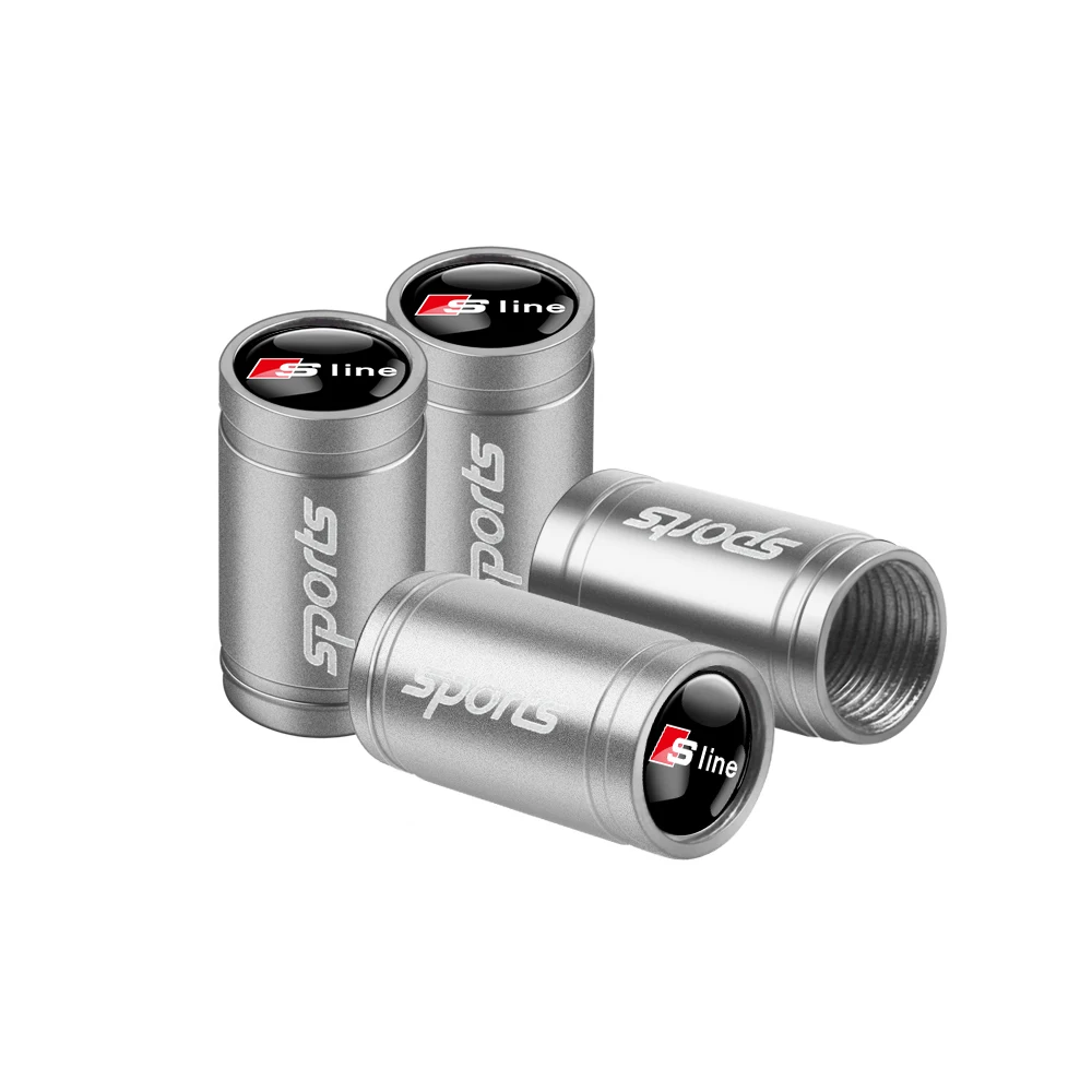 4 stuks 3D aluminium auto wielband ventieldopjes voor Audi Sline A1 A2 A3 A4 A4L A5 A6 A7 A8 A8L TT Q1 Q2 Q3 Q4 Q5 Q6 Q7 Q8 B2