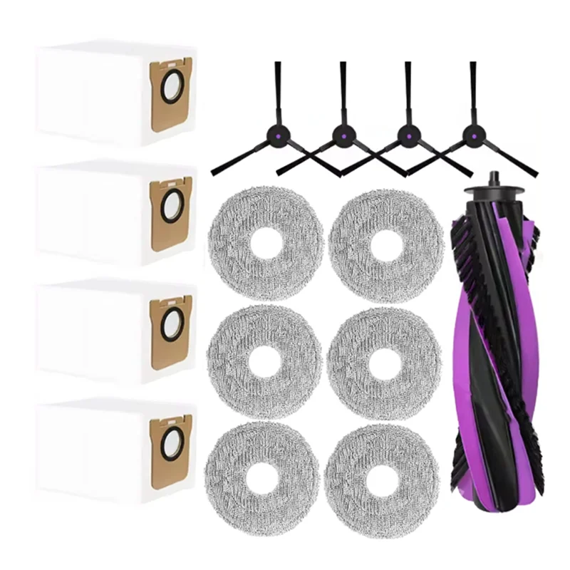 

A76G-Dust Bag Mop Cloth 15PCS Replacement Kit For JONR P20 PRO Robot Vacuum Cleaner Main Brush Side Brush Included