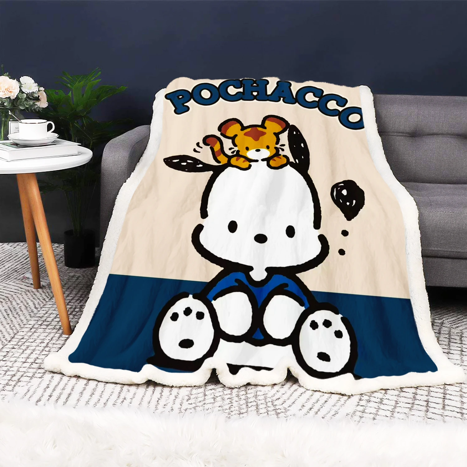 Pacha Dog Sanrio Blankets Anime Winter Children Cartoon For Reactive Printing Luxury Bed And Throws Microfiber Fabric Printed