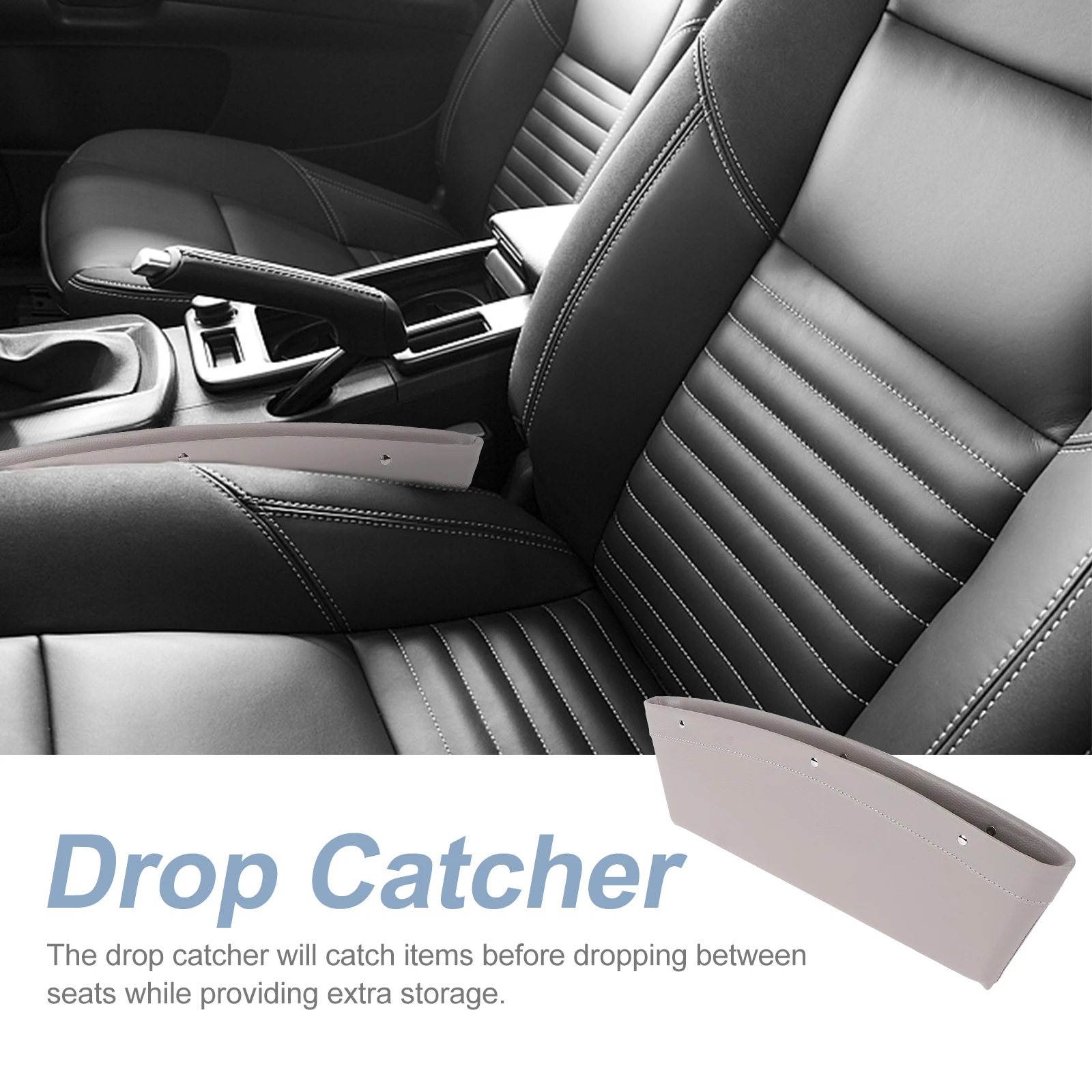 

Car Seat Filler Organizer Premium Thick Synthetic Storage Box for Phone Sunglasses Pens Brown Compatible with Most