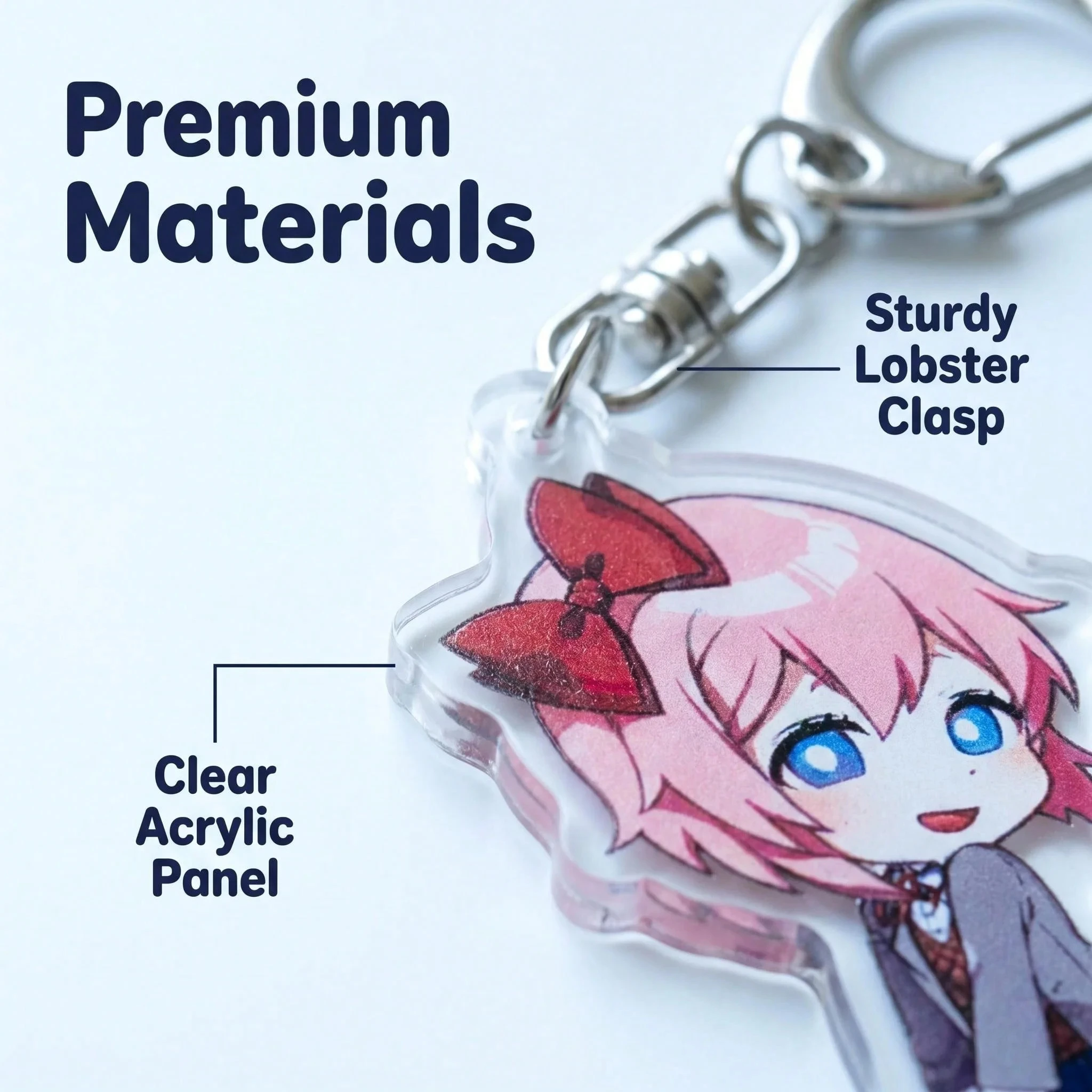Heartbeat Literature Club Acrylic Keychain, Cute Anime Girl Pendant, Visual Novel Game Merchandise, Desktop Decoration, Backpac