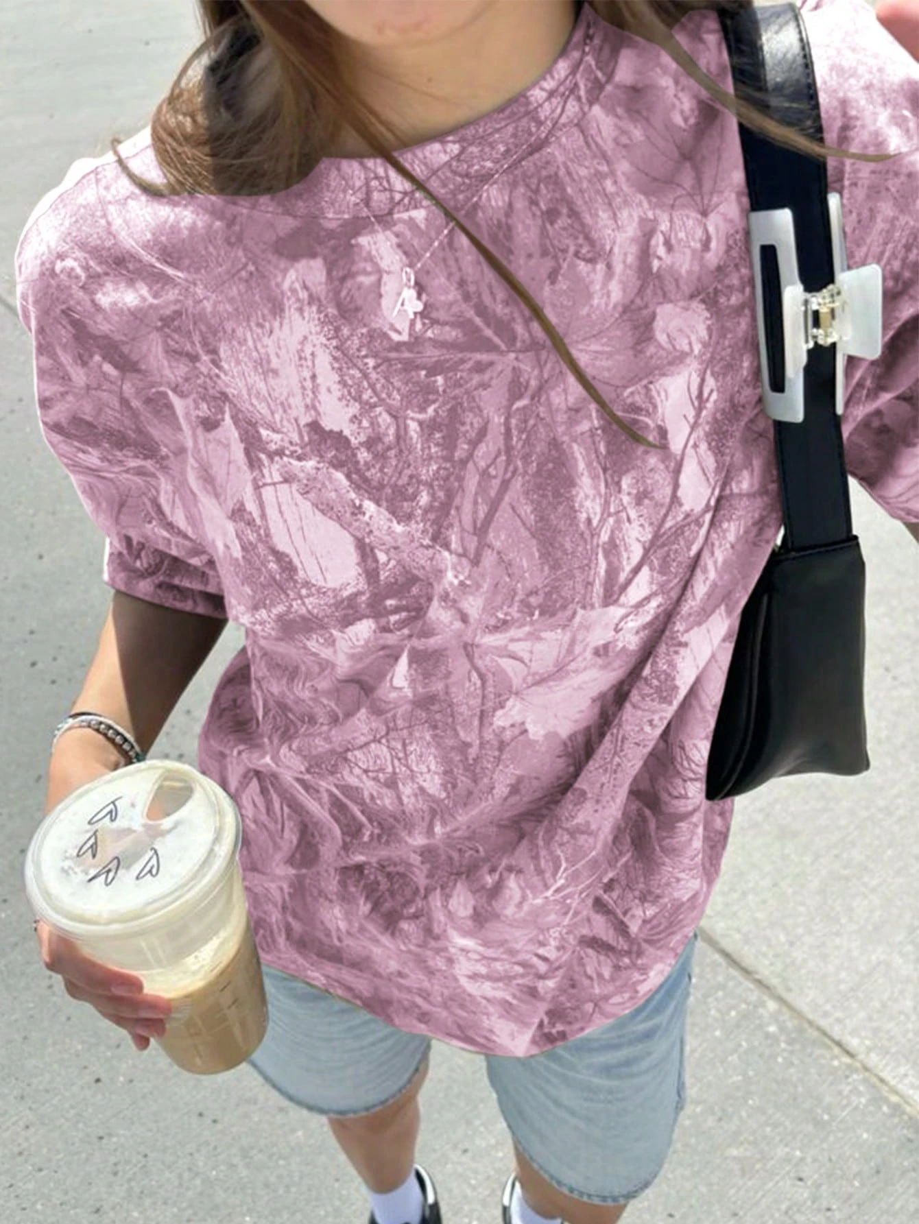 Y2K Women'S T-Shirt Round Neck Full Body Printed Loose Short Sleeved Fashionable Casual Retro Clothing Trend Women Top Tee