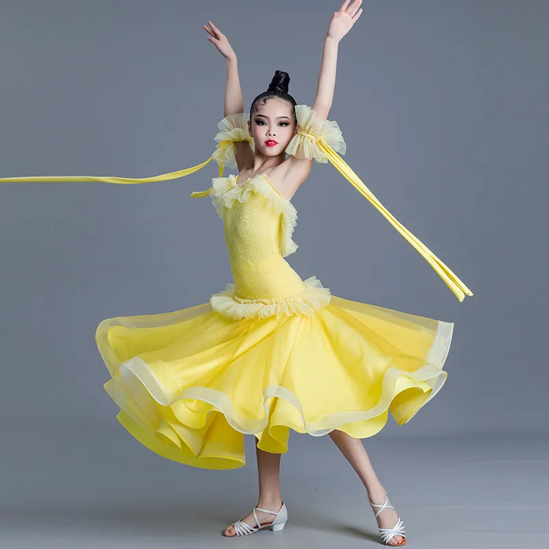 

2024 Spring/Summer New Arrival Standard Dance Children's Modern Dance Dress (Waltz) Professional Competition Training Uniform