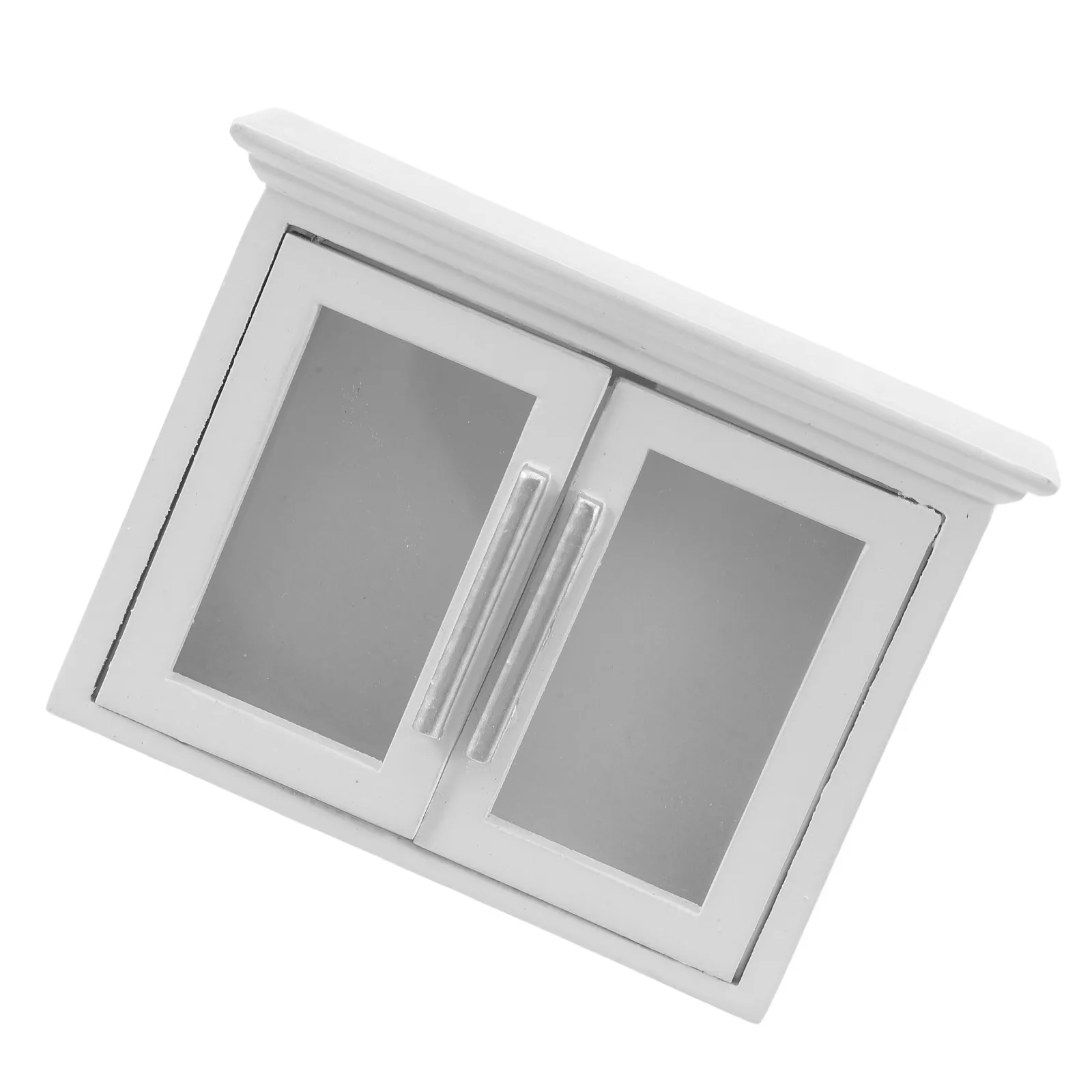 

1:12 Scale White Miniature Wall Cabinet for Dollhouse Kitchen Vintage Decor Realistic Mini Furniture Shelf Display Storage