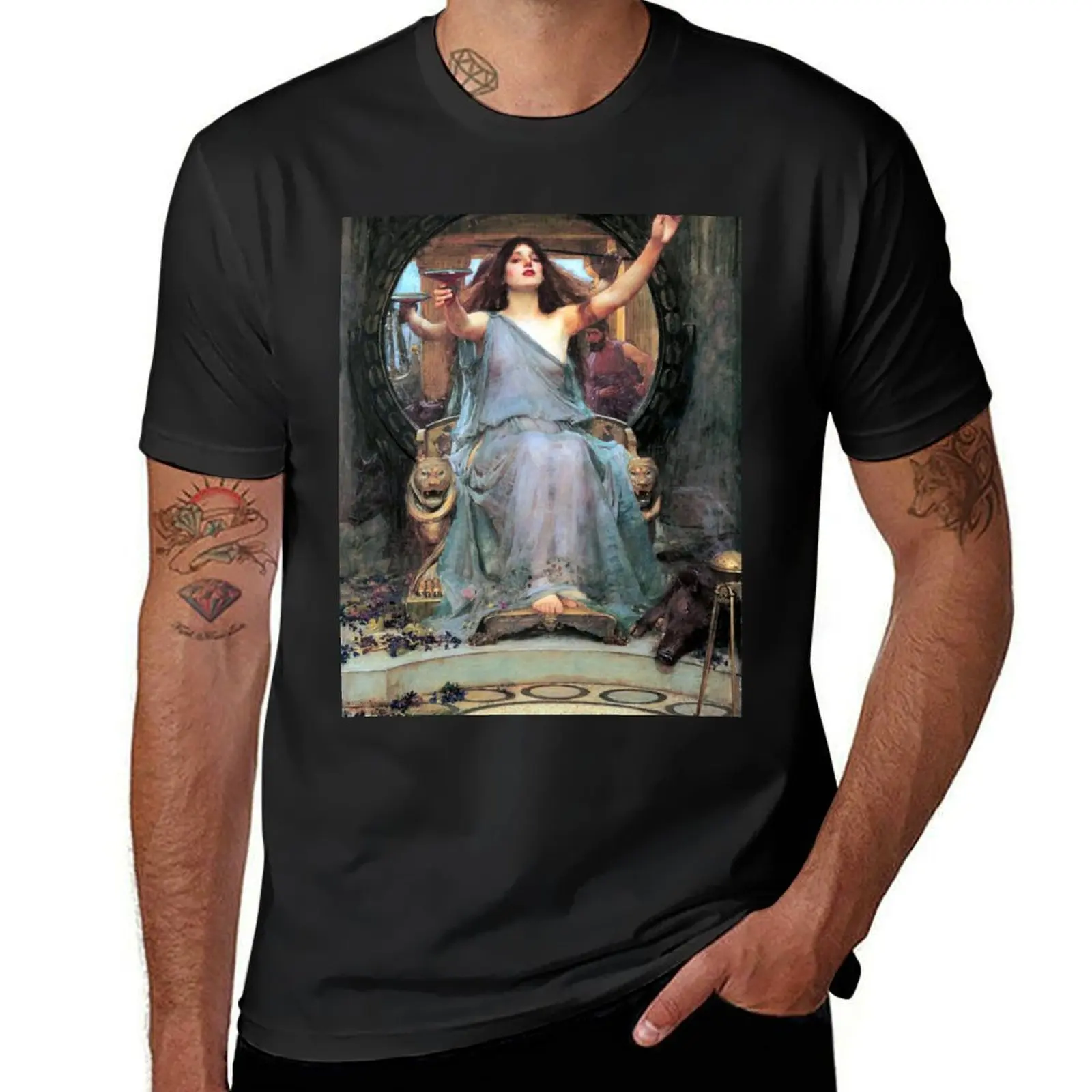 Circe offering the cup to Odysseus - John William Waterhouse T-Shirt summer clothes oversizeds plain black t shirts men