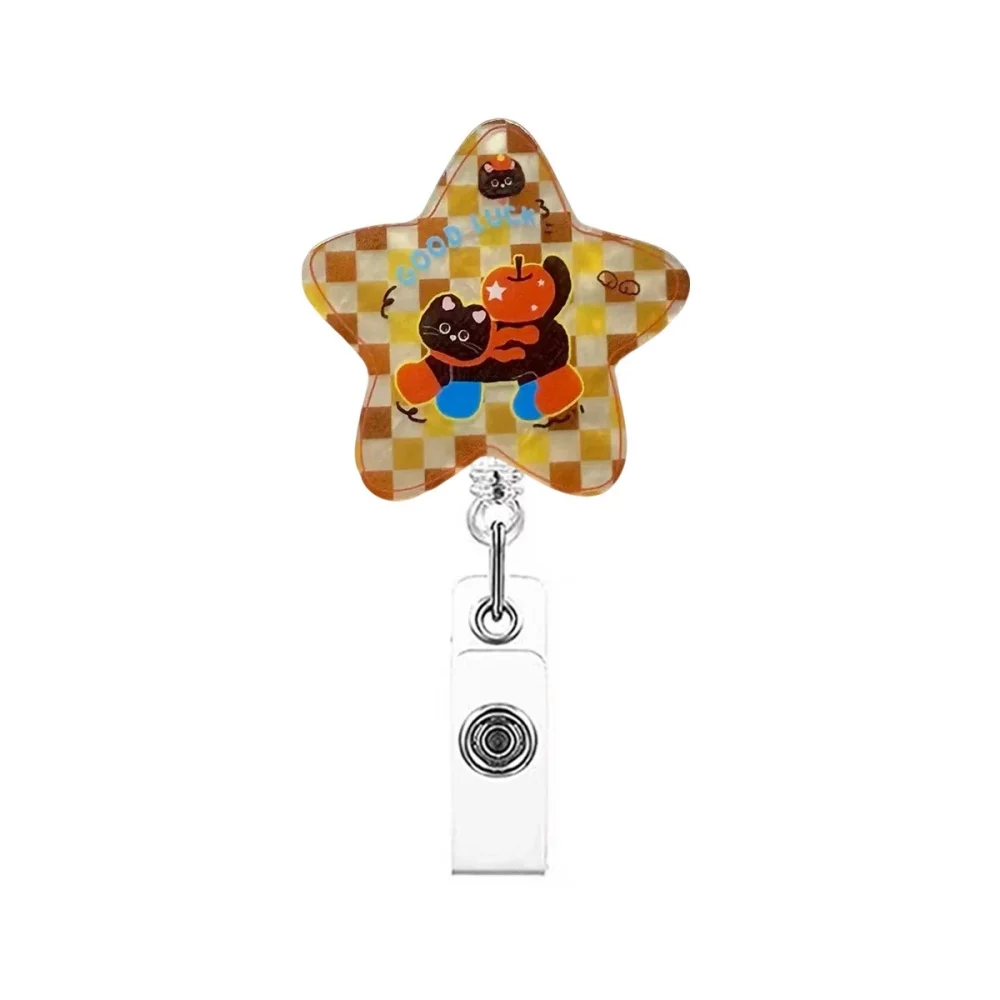 Alligator Clip Badge Reel Fashionable Retractable Badge Reel Star Badge Holder Reliable For Exhibitions Hospitals Offices