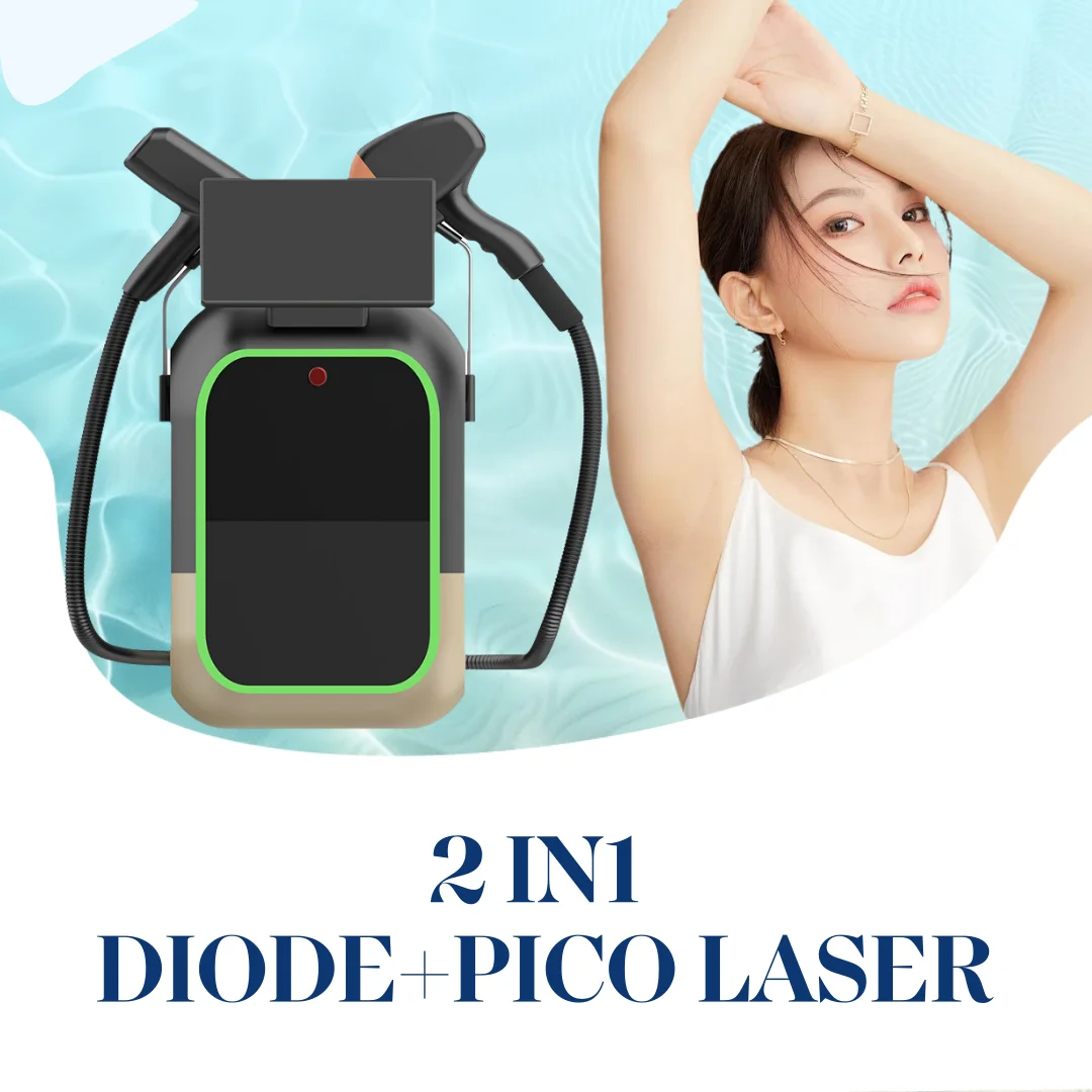 2in1 4000w Diode Laser 755 808 1064nm 4 Wavelengths ND:YAG Pico Q Switch Machine Painless Hair Removal Machine Skin Care