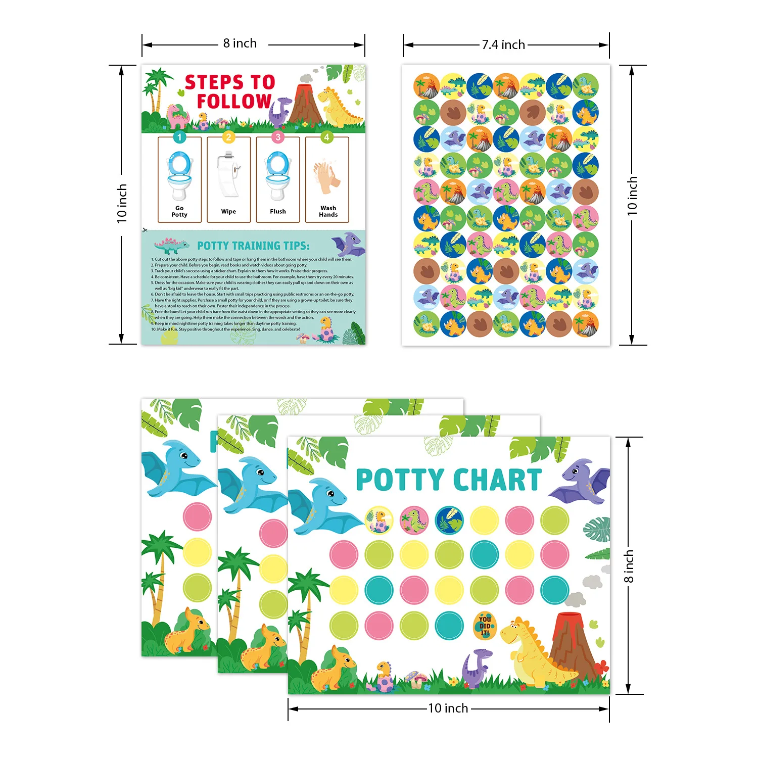 Toilet Training Sticker Chart for Kids - Potty Reward Progress Chart for Boys & Girls to Encourage Good Potty Practice