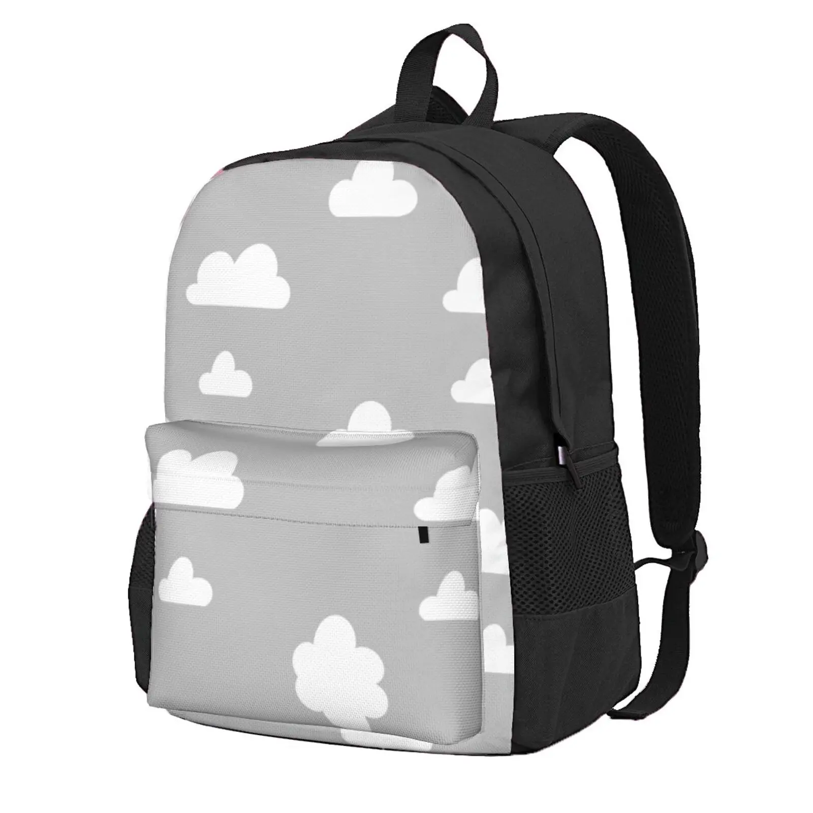 Clouds Hot Sale Schoolbag Backpack Fashion Bags Clouds Sky Grey White Cloud Top Cloud Curtain Cloud Backpack Cloud Apron Cute