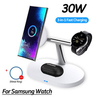 3 in 1 Magnetic Wireless Charger Phone Charge Dock For Samsung S25 S24 S23 Galaxy Watch 7 6 5 4 3 2 Buds2/3/3 Pro Quick Charging