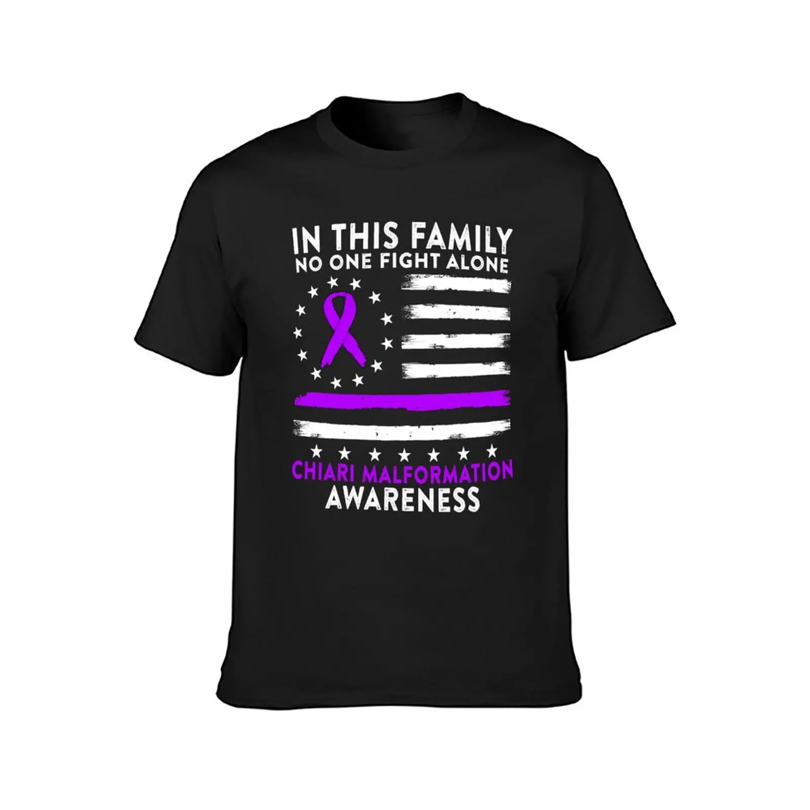 In This Family No One Fights Chiari Malformation Alone American Betsy Ross Flag T-Shirt