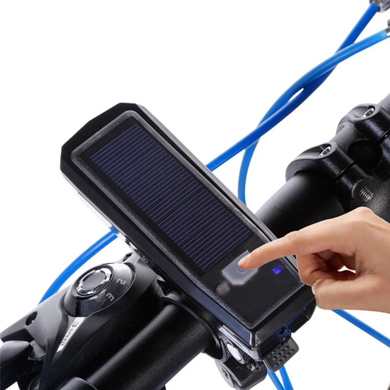 

Rechargeable Solar Bike Light Smart Light Sensor Mountain Bike Headlight with Horn