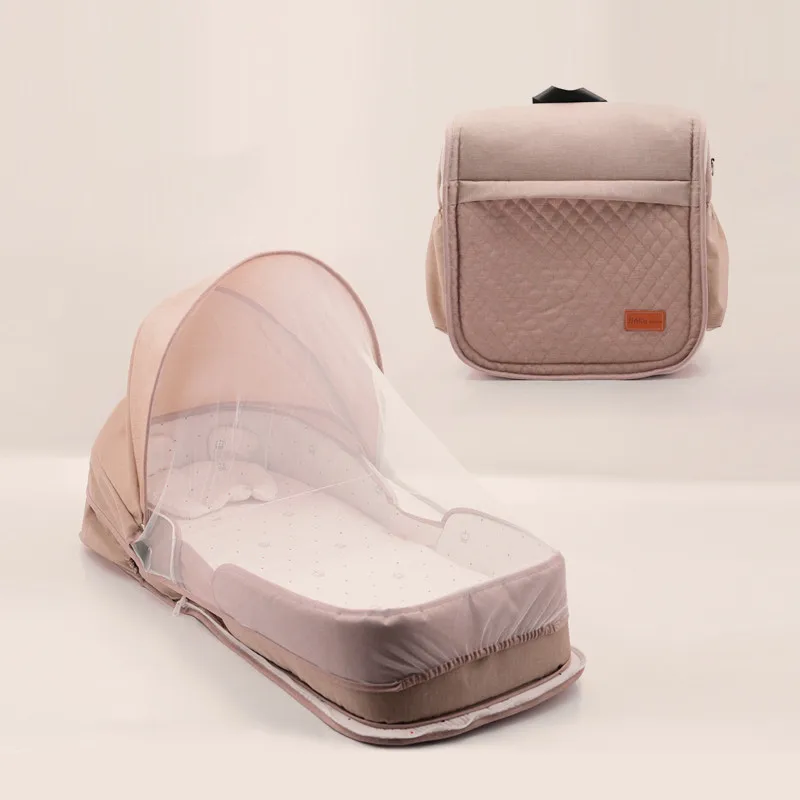 Portable Baby Crib Movable Multifunctional Foldable Newborn Infants Bed For Travel With Mosquito Net Maternity Diaper Bag