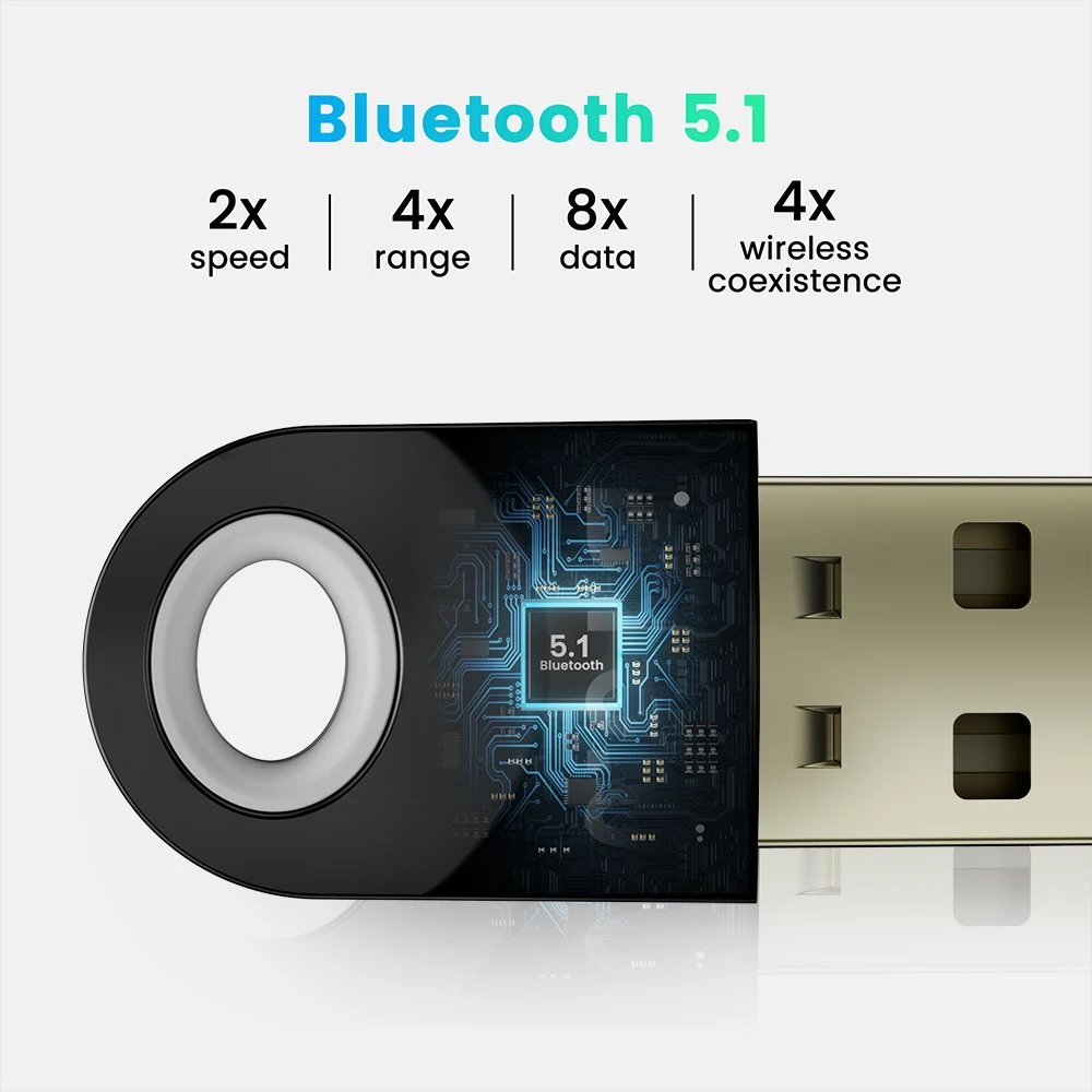 Adaptador USB Bluetooth para PC 5,1 5,0, Dongle Bluetooth 5 0, módulo Receptor de llave BT, transmisor Aptx, Receptor de Audio para ordenador