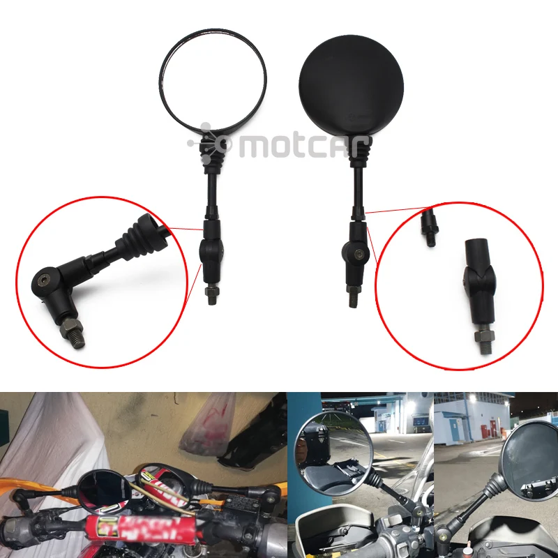 Universal 1 Pair Folding Motorcycle Side Rearview Mirror 10mm For Yamaha Honda Motocross Accessories Bike Rearview Motorcycle