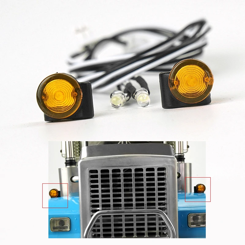 

A Pair of LESU Cab Side Marker Lights Parts for DIY Tamiyaya 1/14 Scale RC Tractor Truck Model Remote Control Toys TH14145