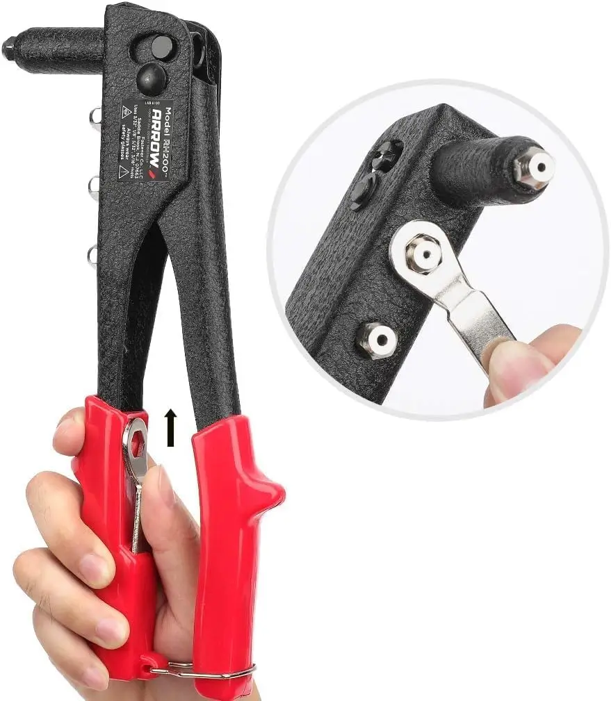 مجموعة أدوات المبرشم شديدة التحمل من Arrow، مسدس برشام احترافي مع 120 برشام متنوعة #6