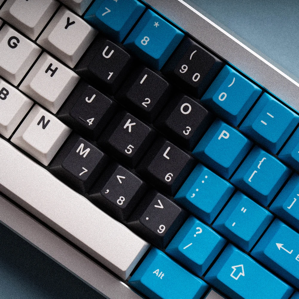 FBB keycap Retro 8010 retro PBT sublimation custom mechanical keyboard blue and white night magic magnetic axis
