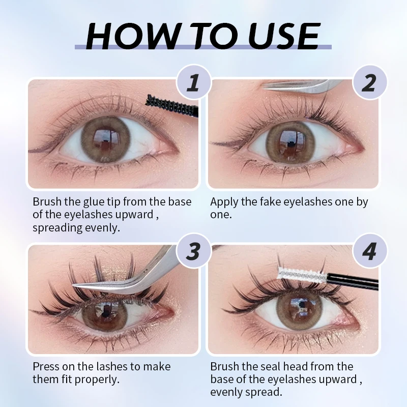 Giggleye False EyeLash Clusters Glue 2 in 1 Bond and Seal DIY10 ML Glue Lasting Waterproof Tasteless Clean Glue