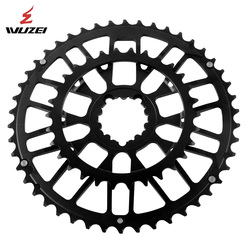 WUZEI 3-Loch Rennrad-Kettenblatt 2X 46/30T 48/32T 50/34T 52/36T 53/39T Faltbares Gravel-Kettenblatt 8/9/10/11/12-Gang 11/12V