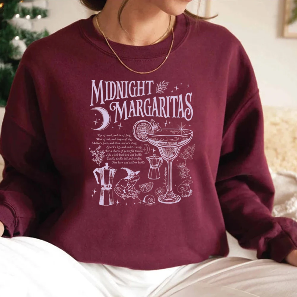 Vintage Midnight Margaritas Sweatshirt Halloween Shirt Salt Rosemary Lavender Love Pullover Witchy Tee Long Sleeves Sweatshirts view 3