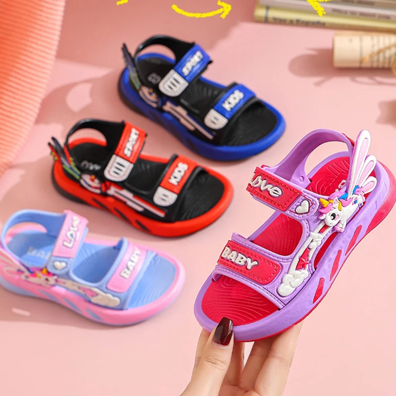 Girls Sandals Summer New Cute Princess Sandals Beach Shoes Soft Sole Girls Sports Children Sandals