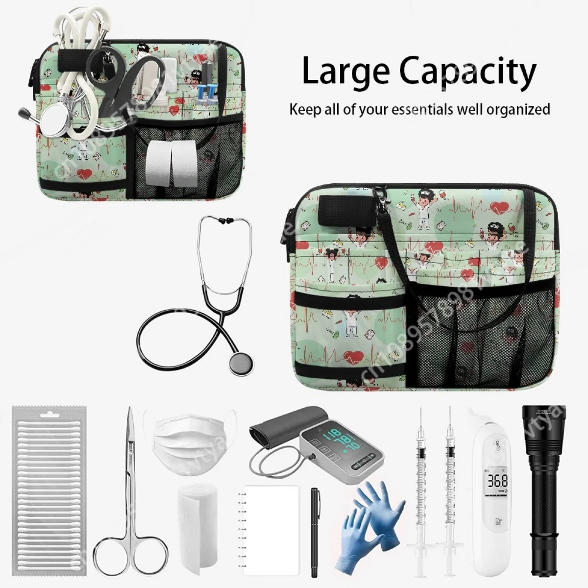 Medical Heartbeat Nurse Fanny Pack Emergency Supplies Belt Organizer Dropshipping Multi Pocket Nurses Hip Bag Organizer Pouch