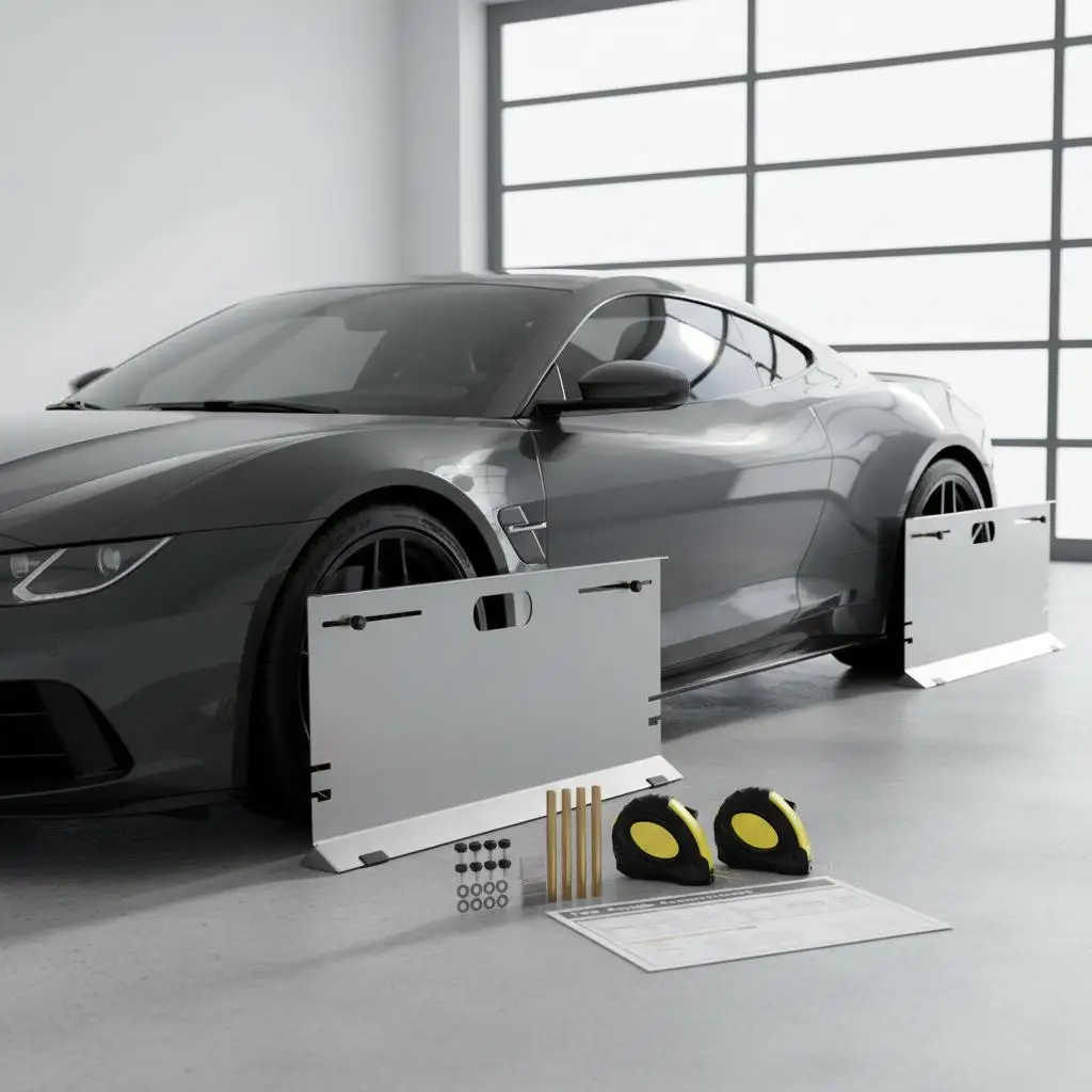 Parallel Toe Gauges 12x9 Inch For Tire Maintenance Vehicle Tuning Garage Repair, 2-Pack Alignment Plates 4 Magnetic Rods Meas