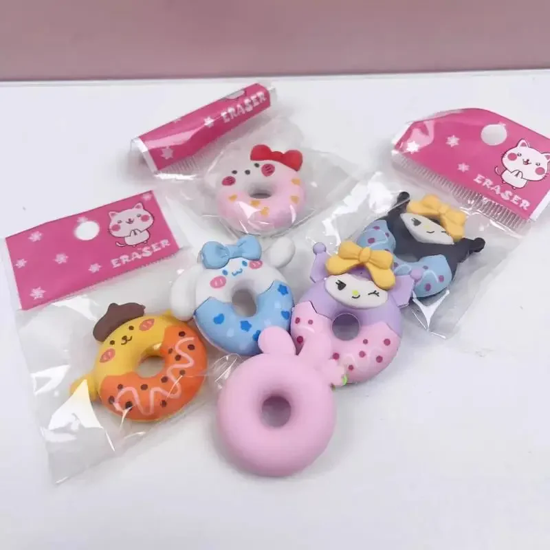 6 pièces Anime Hello Kitty Kurumi cannelle chien beignet crayon gomme étudiant fournitures de papeterie Sanrio gomme enfants cadeaux