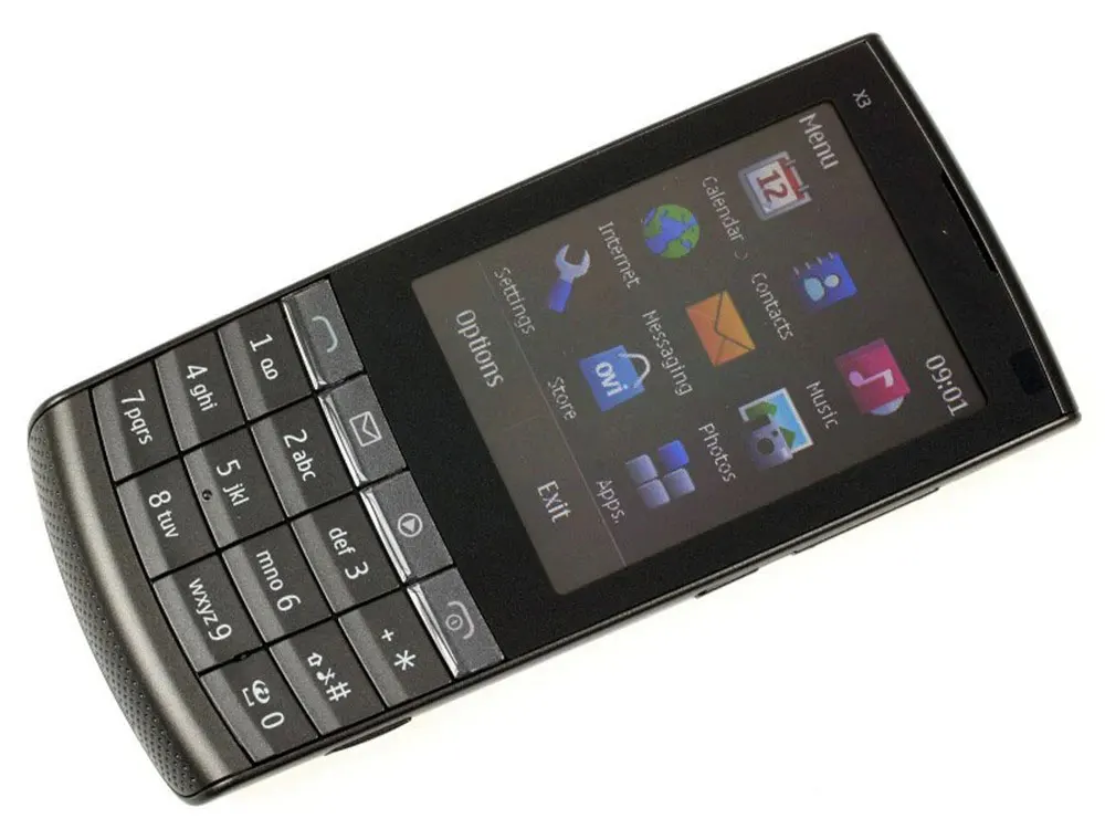 هاتف محمول أصلي يعمل باللمس ونوع X3-02 مصنوع في فنلندا يدعم اللغة الإنجليزية وحالة جيدة