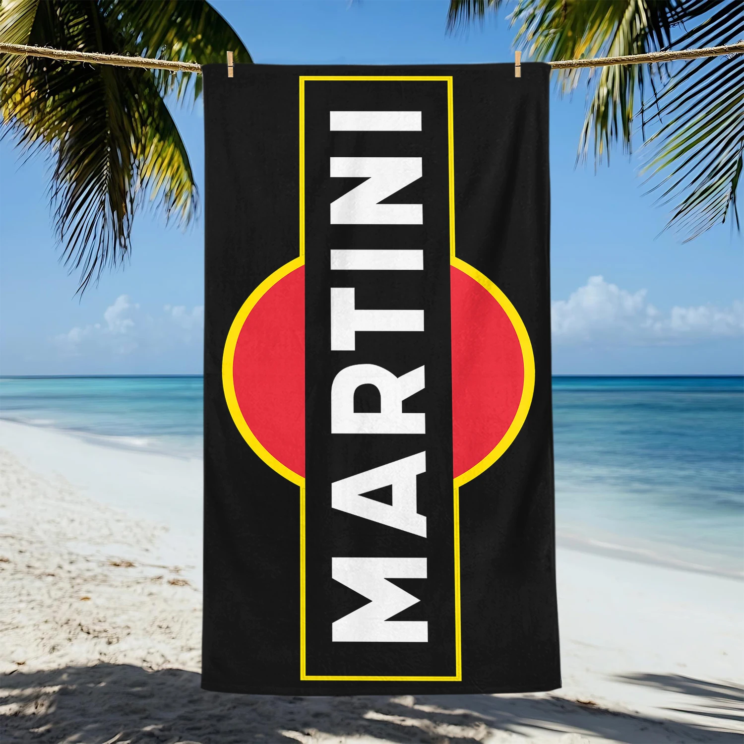 Racing Moto M-Martini Logo Printed Beach Towel Absorbent Quick Dry Soft For Yoga Swimming Resort Mountain Climbing Towel