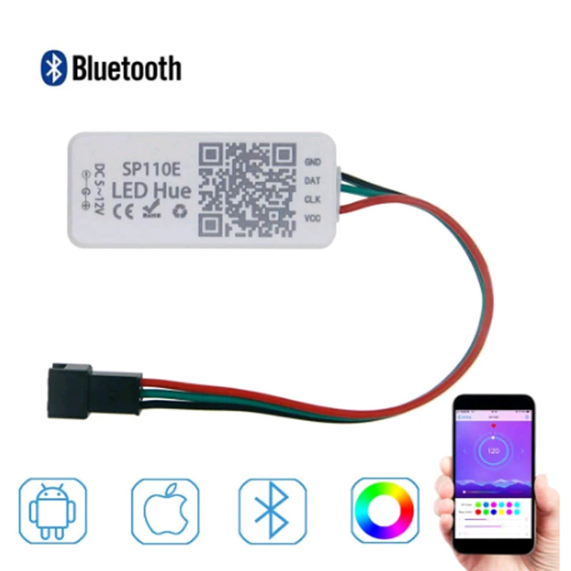 SP110E Bluetooth Controller LED Phantom Mini Controller Mobile Bluetooth APP Controller DC5-12V