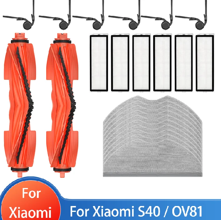 For Xiaomi S40 / OV81 Robot Vacuum Cleaner Main Side Brush Hepa Filter Mop Cloth Accessories Replacement Spare Parts