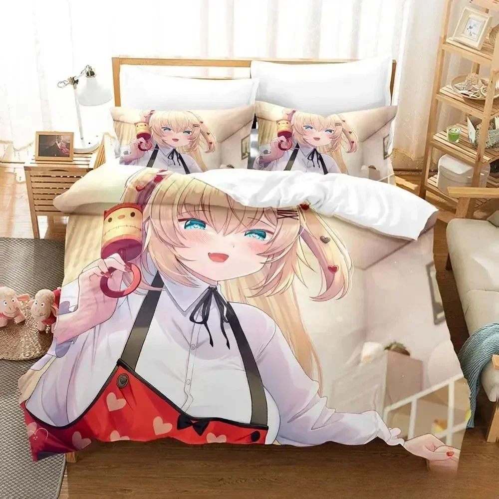 Kawaii Akai Haato ensemble de literie simple double pleine reine King Size ensemble de lit adulte enfant chambre housse de couette ensembles impression 3D Anime lit