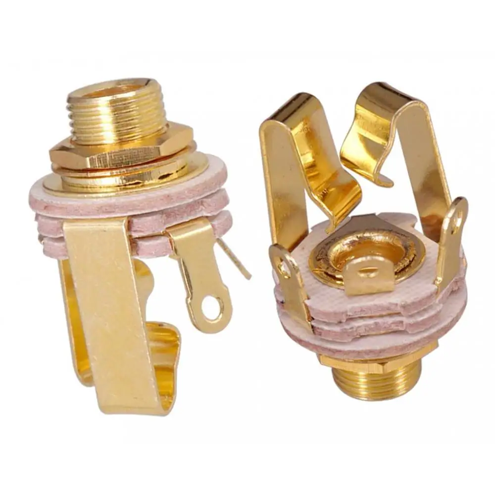 Вилка электрического бас-звукоснимателя 6,35 мм, моно латунный входной гитарный разъем, аксессуар для электрогитары и бас-гитары