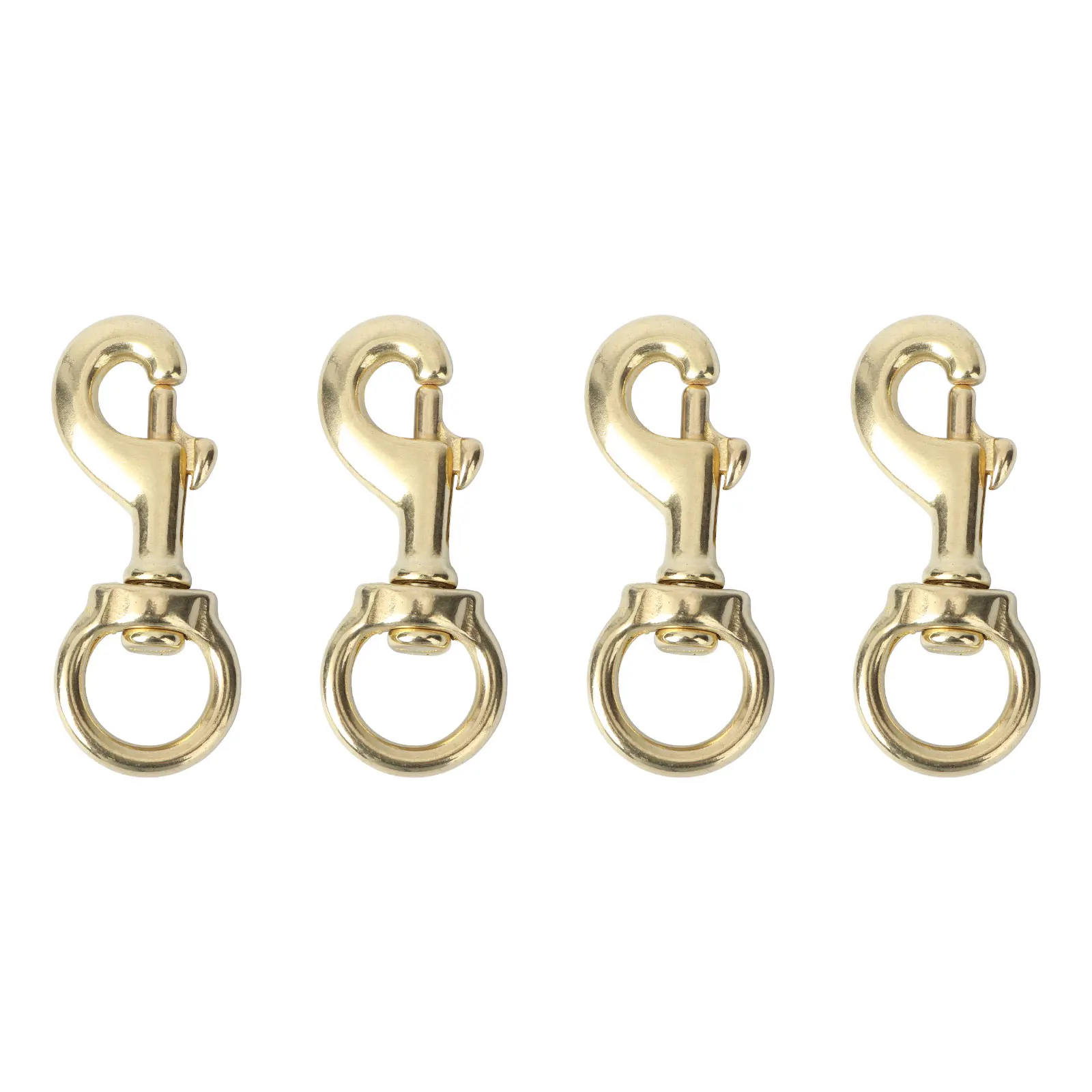 

4 pcs Copper Buckle Pet Dog Traction Rope Flag Collar Hook Yellow Durable Long Term Use Anti Rust Bright Golden