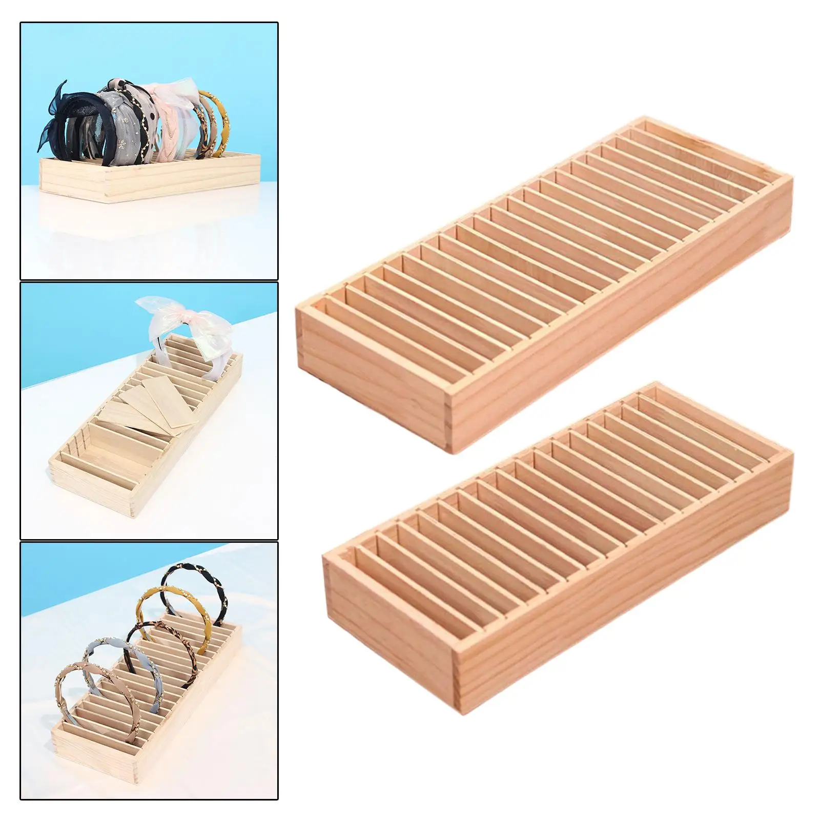 Wood Headband Holder Bracelets Storage Display Box for Jewelry Shop Display Display Accessory Lightweight Professional Durable