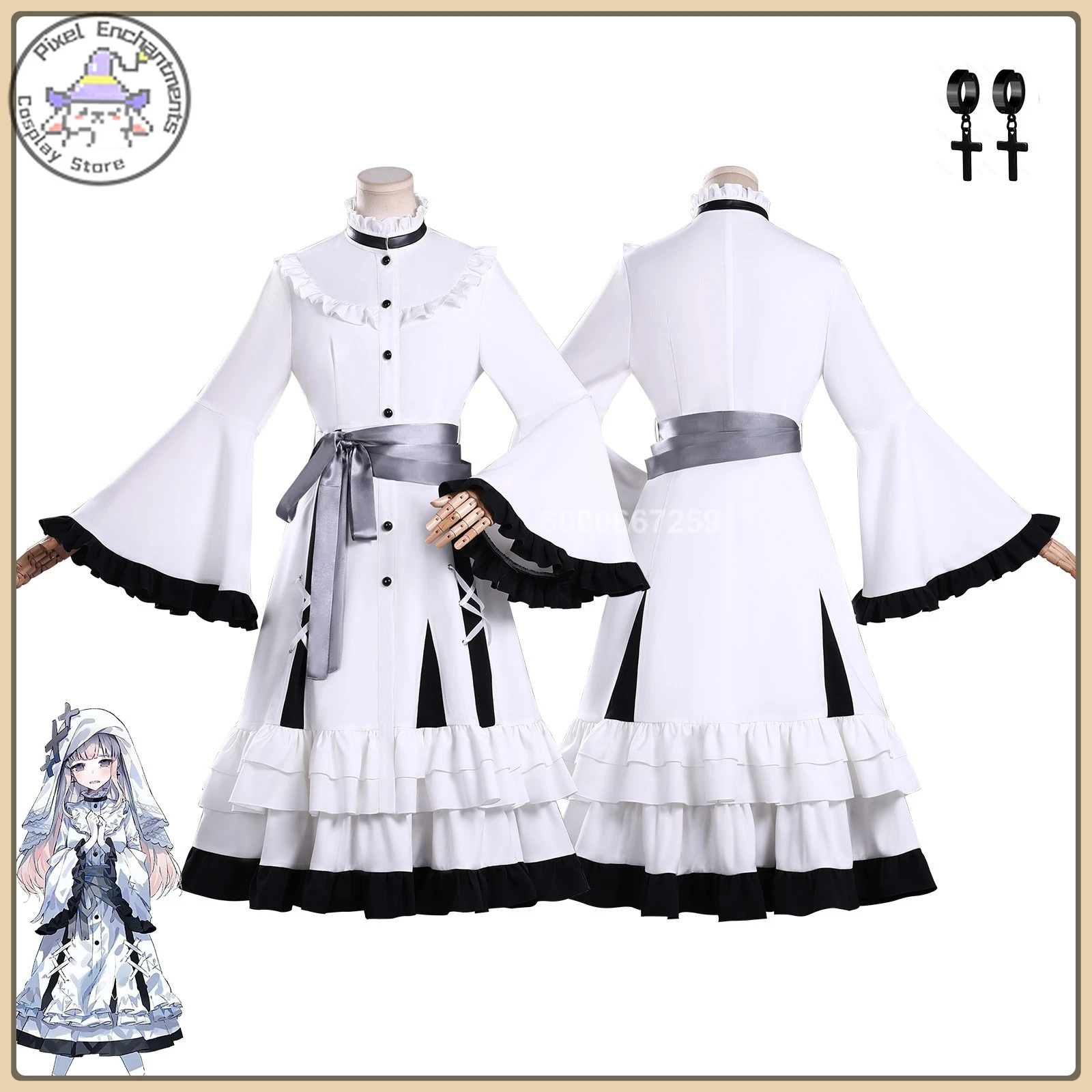 

Popular 2D Game Character Uzuki Meruru Cosplay Costume Stage Performance Lolita Dress Comic Con/Stage Anime Clothes (Female)