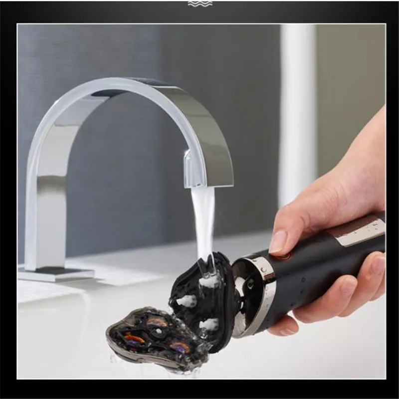 Rasoio elettrico asciutto e bagnato per uomo Rasoio per barba galleggiante 3D Macchina per rasatura chiusa Kit per toelettatura viso Baffi per naso Tagliacapelli Trimmer