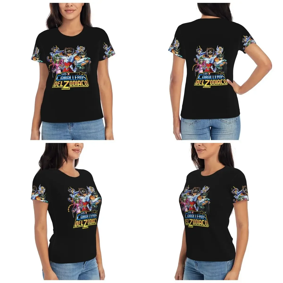 Knights Of The Zodiac Saint Seiya T-Shirt Women Short Sleeve T Shirts Crew Neck Clothing Cotton Summer Tees Streetwear