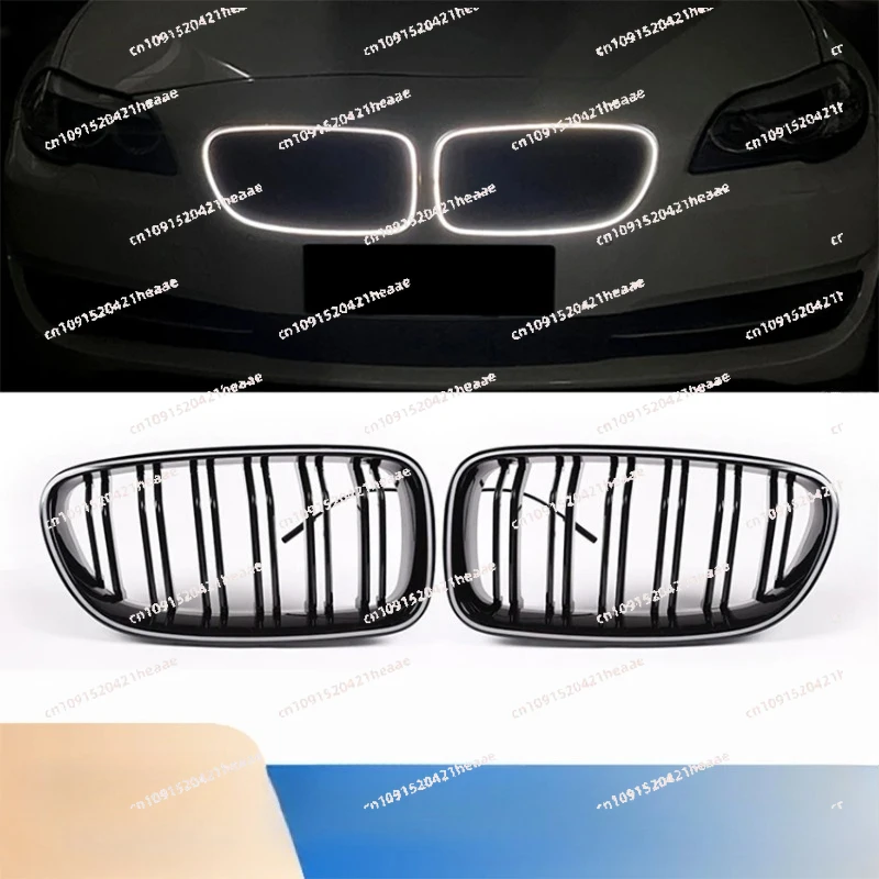 Suitable for   Modification With LED Double Line Grille Bar illuminated Grille 2010-2017  5 Series F10 F11 F18 Glossy Black