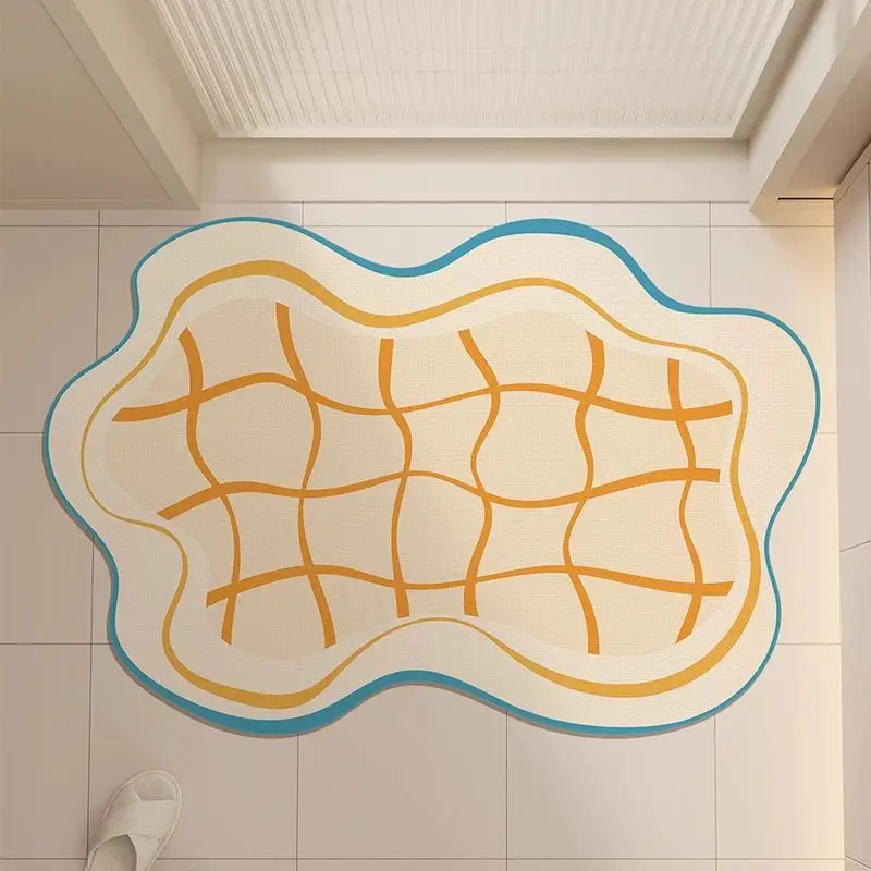 Alien bathroom floor mat, strong water absorption and anti slip, bathroom door, bathroom diatomaceous earth quick drying