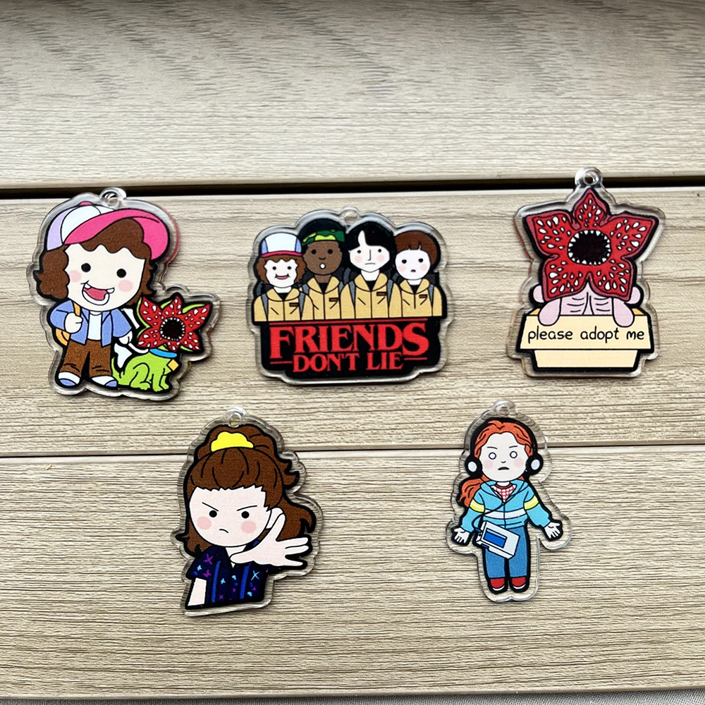 5PCS/Set King Demogorgon Cannibal Flower Acrylic Accessories Charms - Cute Horror Pendant for DIY Jewelry Making view 2