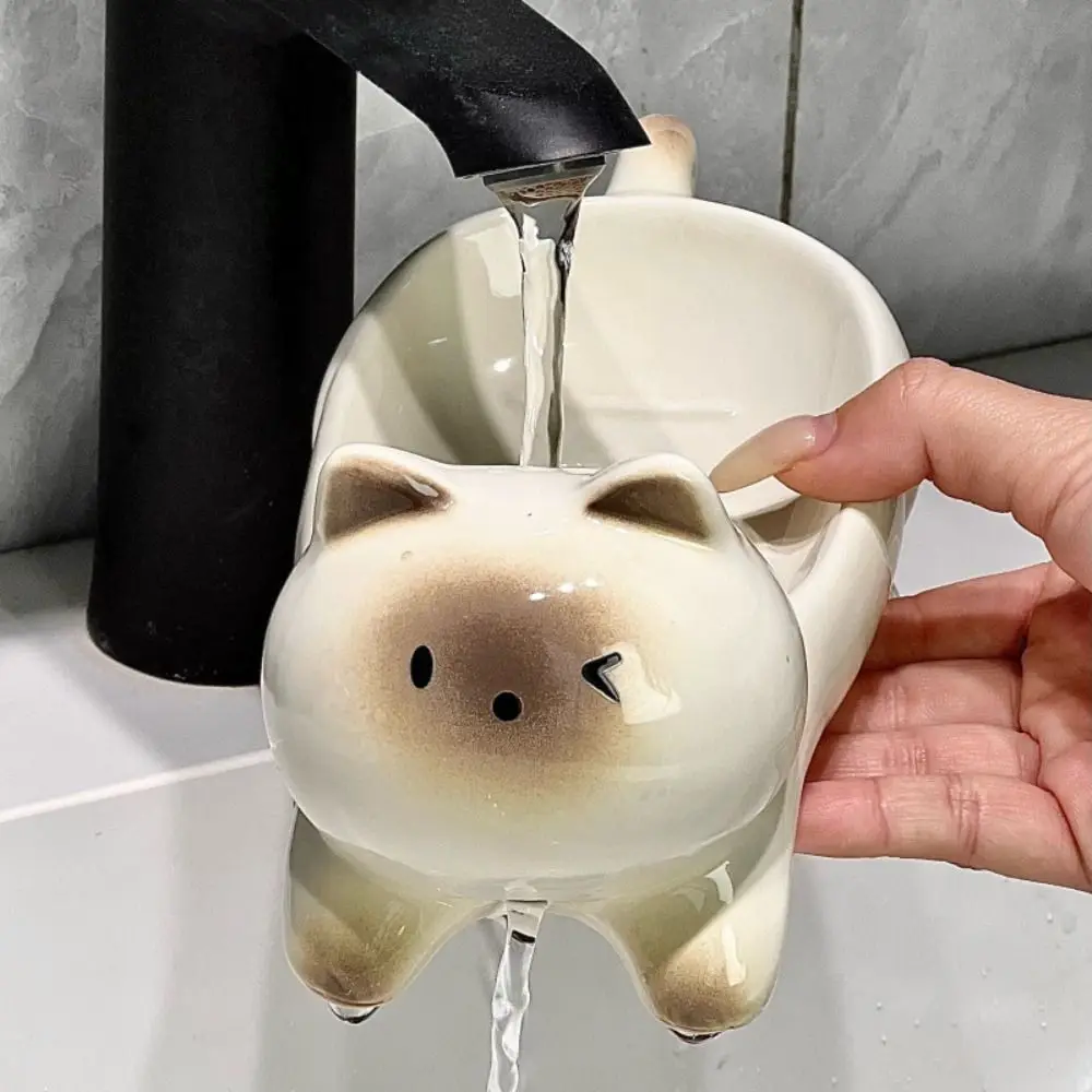 

Tray Container Cartoon Panda Soap Box Ceramic Cute Soap Dish Household Soap Holder Balcony