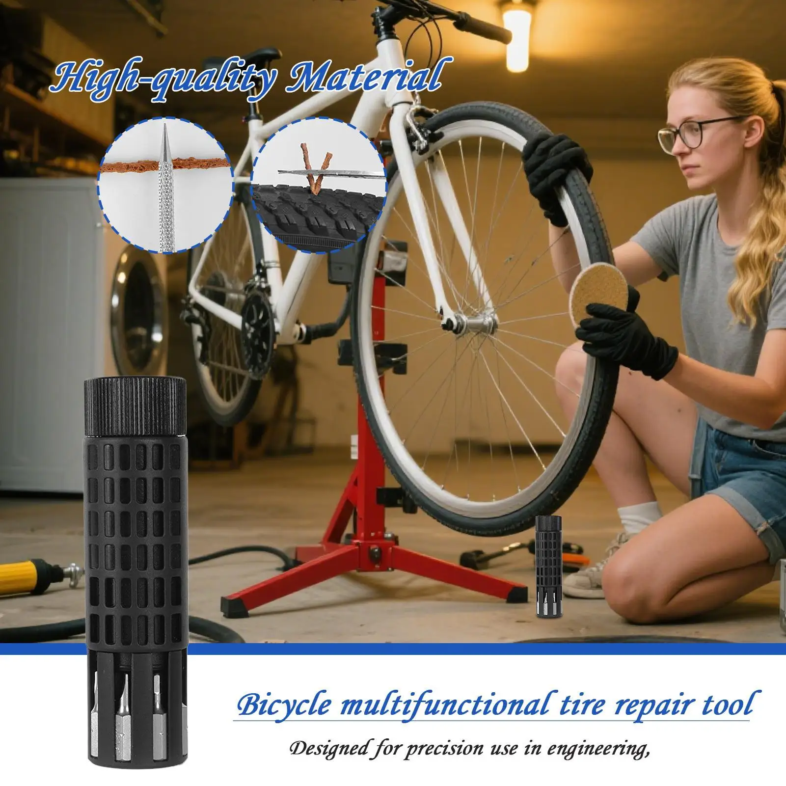 Bike Tire Tool Scooter Wheel Maintenance Tool Portable Cylindrical Ratchet Tire Repair Kit For Bicycle Trail Backpacking