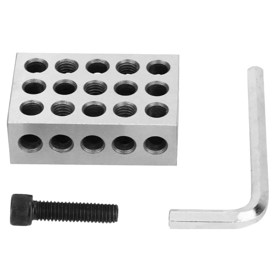 1-2-3 Block Accuracy Gauge Blocks Matched Milling Machinist 23 Holes with Screws Wrench Case