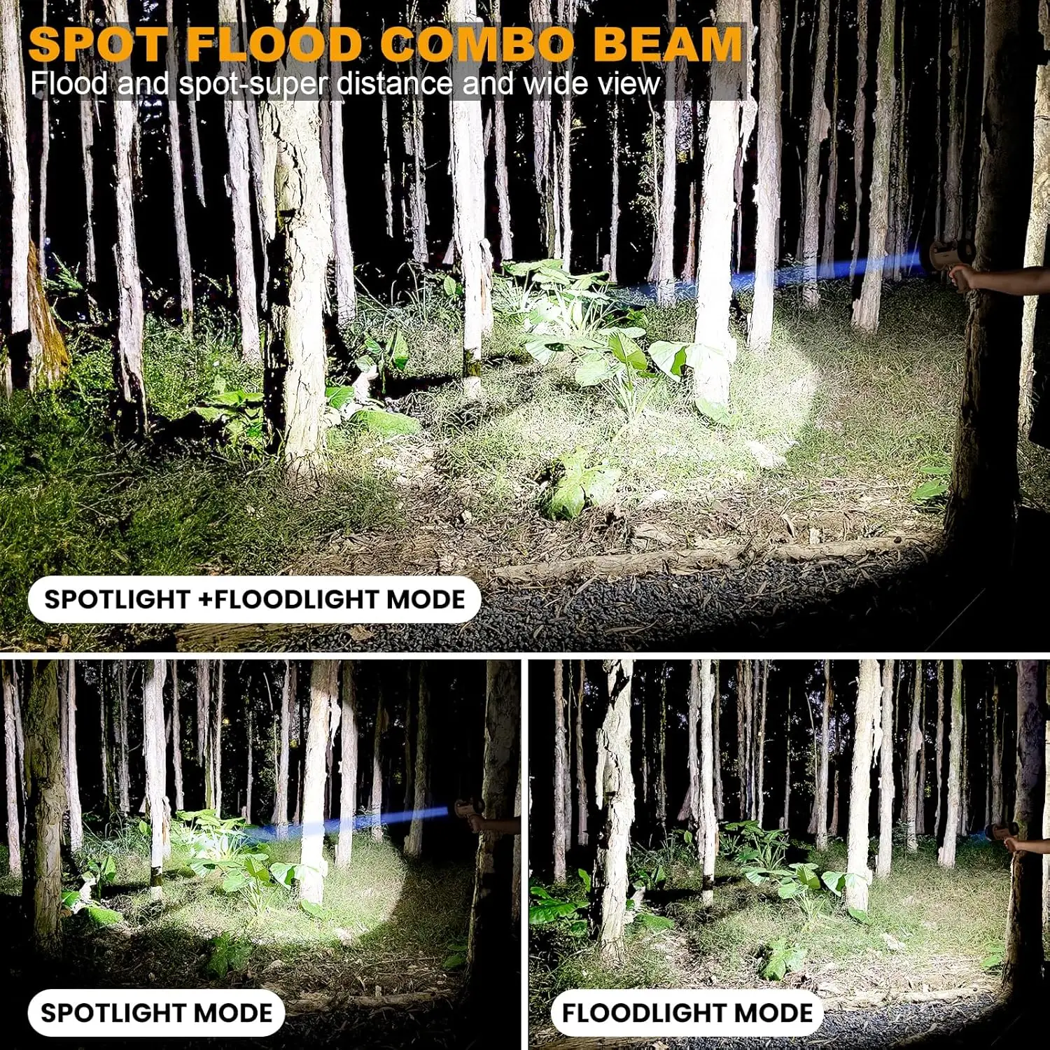 كشاف COB قابل لإعادة الشحن بقوة 1,000,000 لومن، مقاوم للماء IP67، مصباح يدوي محمول طويل مع فلتر أحمر للصيد والأسماك