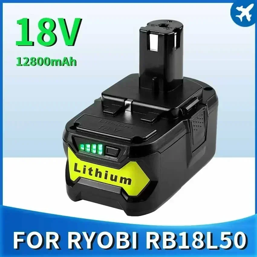 12.8AH 18V  Li-ion Rechargeable Battery for Ryobi ONE+ cordless Power Tool BPL1820 P108 P109 P106 P105 P104 P103 RB18L50 RB18L40