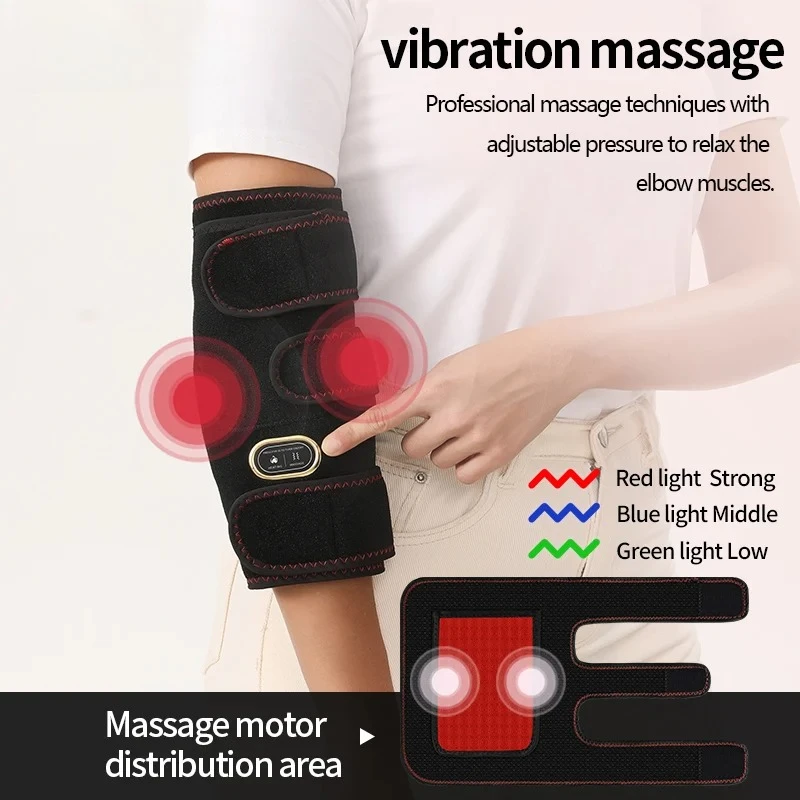 Heated Elbow Supports USB-Powered 3 Gears Heated Massage Relief Pain Muscle Relaxation Sports Recovery