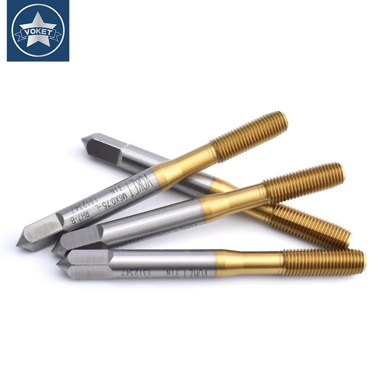 

VOKET HSSE-M42 JIS Standard With Tin Fine Thread Left Hand Roll Forming Tap M4 M5 M6 M8 M10 Machine Screw Thread Taps